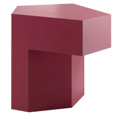 Lock Glossy Red Violet Wood Side Table
