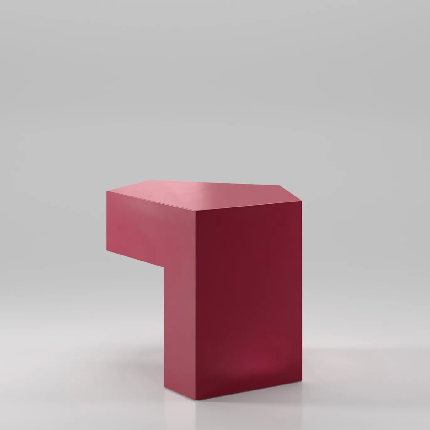 Lock Glossy Red Violet Wood Side Table
