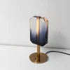 Lucente Lampada da Tavolo in Bronzo e Paralume Viola