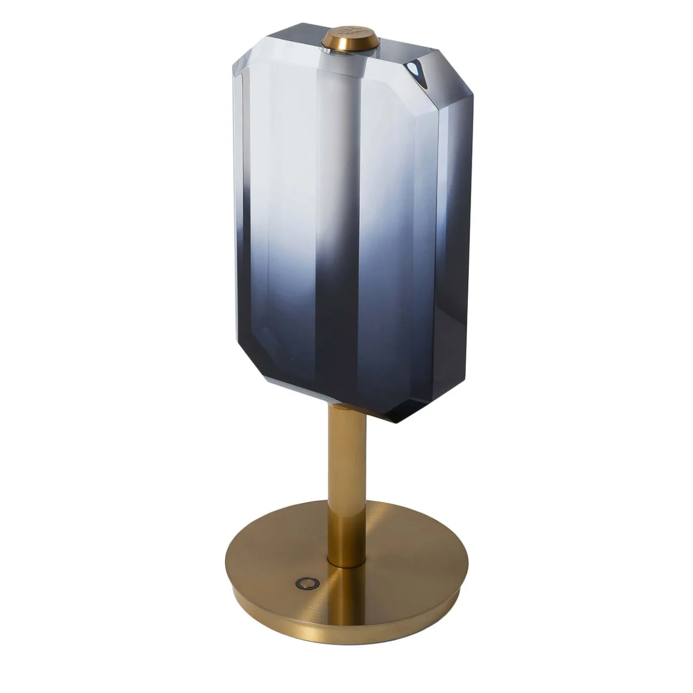 Lucente Lampada da Tavolo in Bronzo e Paralume Viola