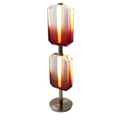 Lucente Lampada da Tavolo Rossa e Oro