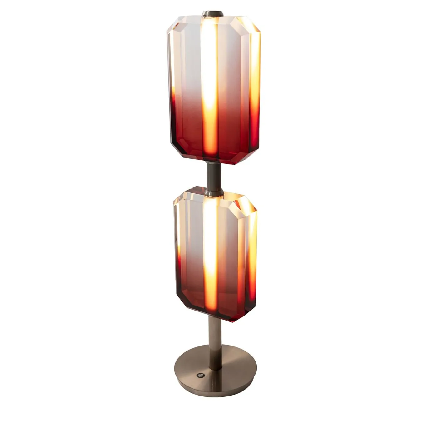 Lucente Lampada da Tavolo Rossa e Oro
