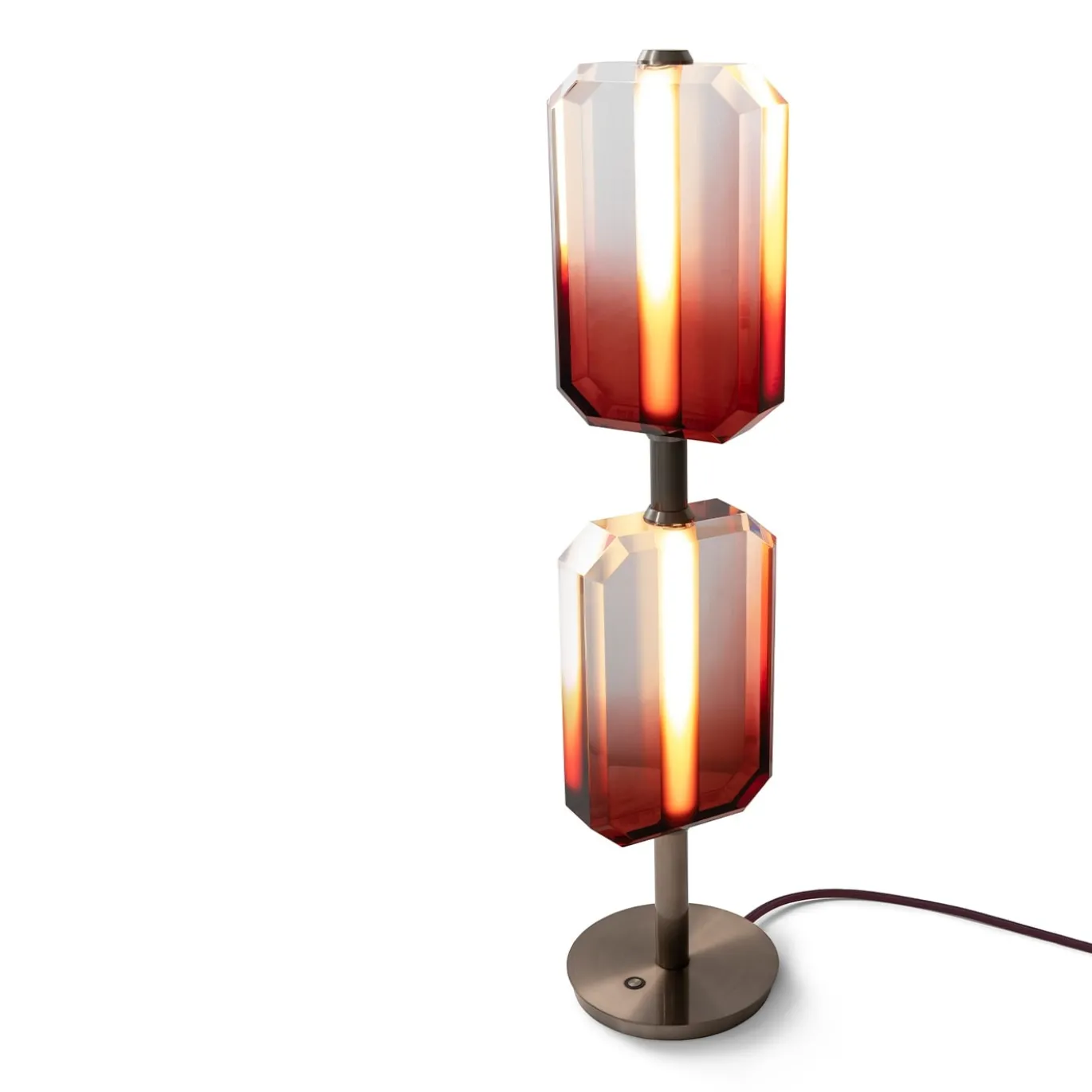 Lucente Lampada da Tavolo Rossa e Oro