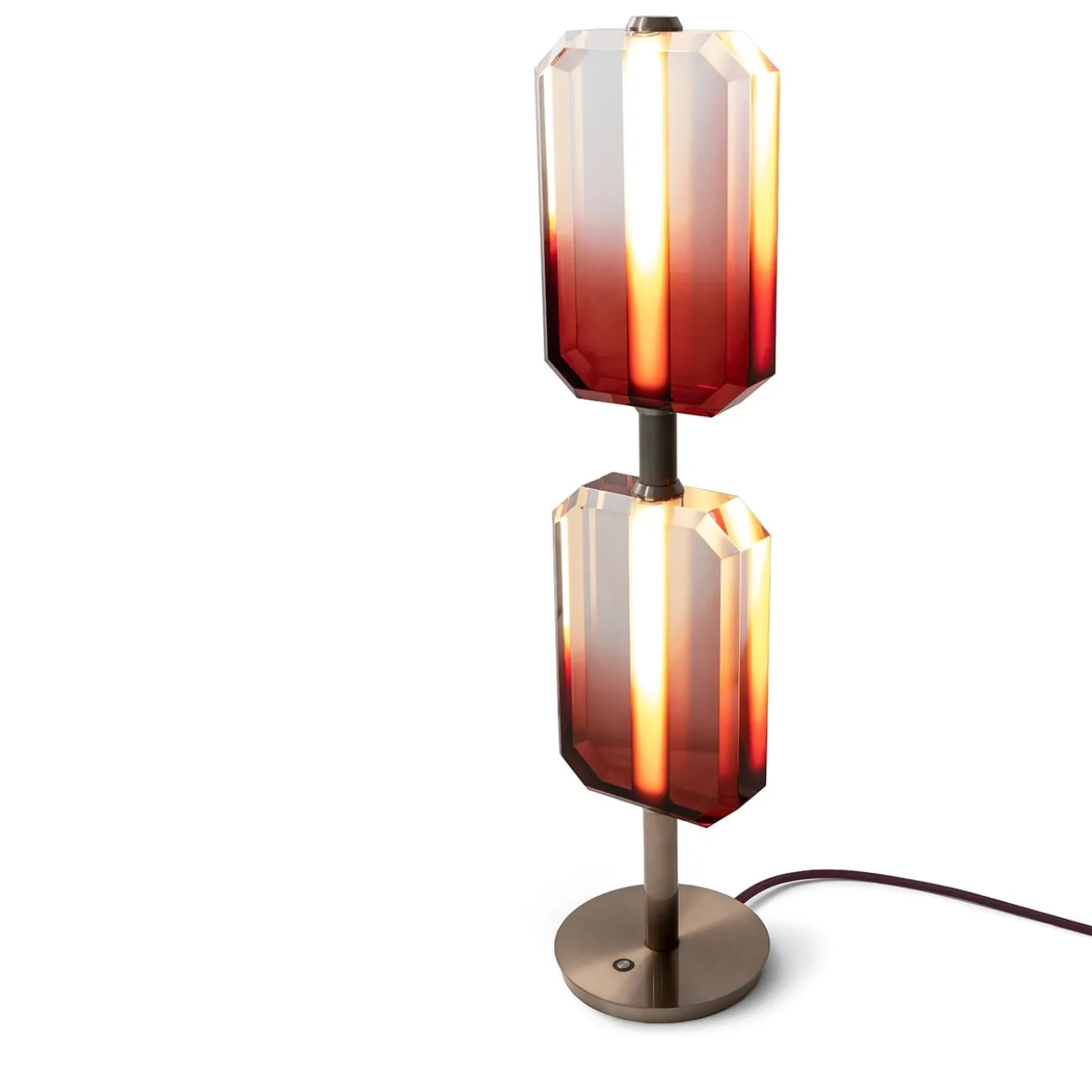 Lucente Lampada da Tavolo Rossa e Oro