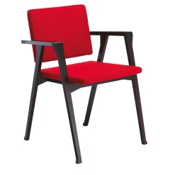 Luisa di Franco Albini - Legno di frassino nero e tappezzeria rossa