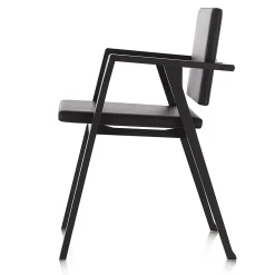 Luisa di Franco Albini - Poltrona in frassino nero e pelle nera