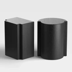 Lui Tavolino Laterale Rettangolare in Rovere Nero