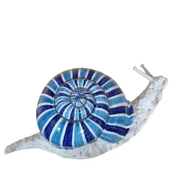 Lumaca Grande scultura zoomorfa blu e azzurra