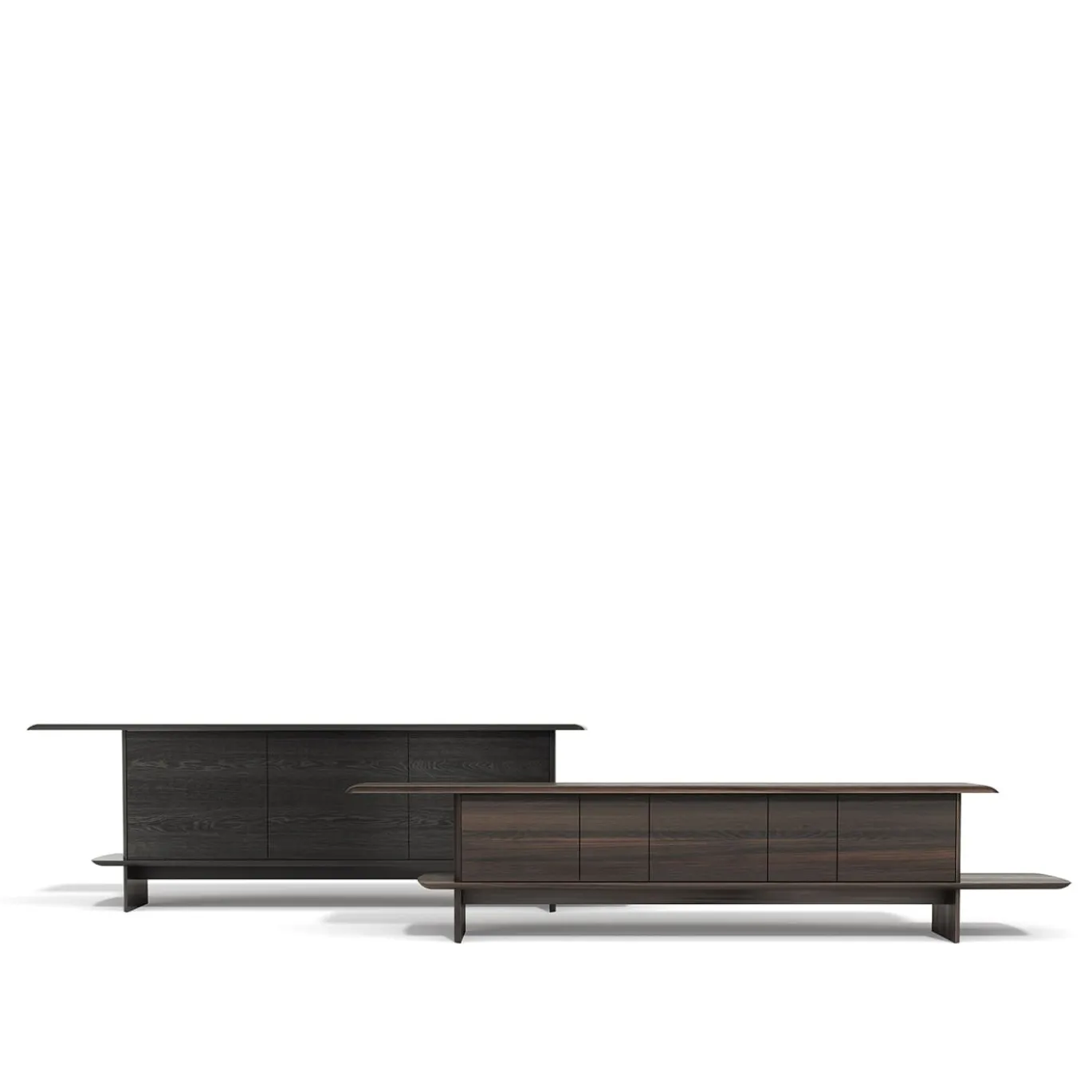 Madia alta Kamai in legno laccato nero