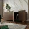 Madia asimmetrica M19 in legno laccato marrone