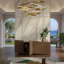Madia asimmetrica M19 in legno laccato marrone