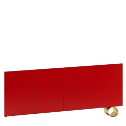 Madia asimmetrica M19 in legno laccato rosso