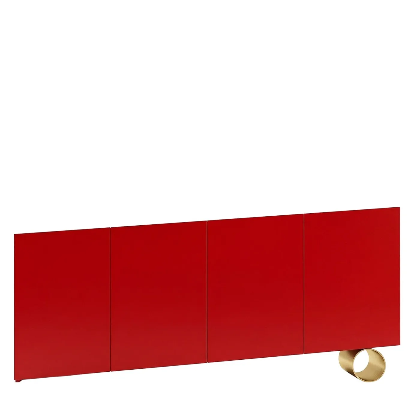 Madia asimmetrica M19 in legno laccato rosso