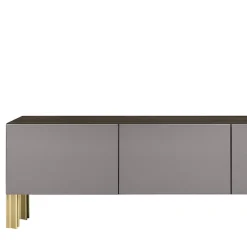 Madia living Flexor in legno laccato lucido grigio e alluminio di Robert Stadler