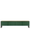 Madia Living Flexor in legno laccato lucido verde e alluminio di Robert Stadler