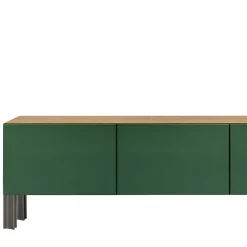 Madia Living Flexor in legno laccato lucido verde e alluminio di Robert Stadler