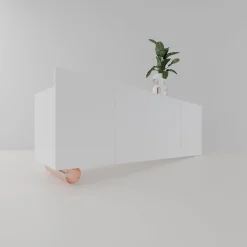 Madia M19 Asimmetrica in Legno Laccato Bianco