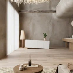 Madia M19 Asimmetrica in Legno Laccato Bianco
