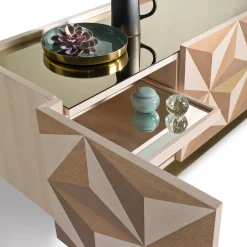 Madia Tessella Light in legno intarsiato a quattro ante