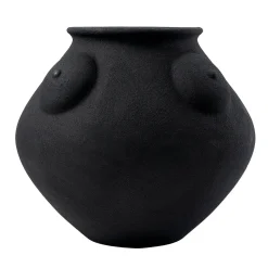 Madre del Vaso Nero Scultoreo in Ceramica di Rooms Studio