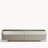 Majestic Sideboard in Pelle e Piano in Marmo Verde