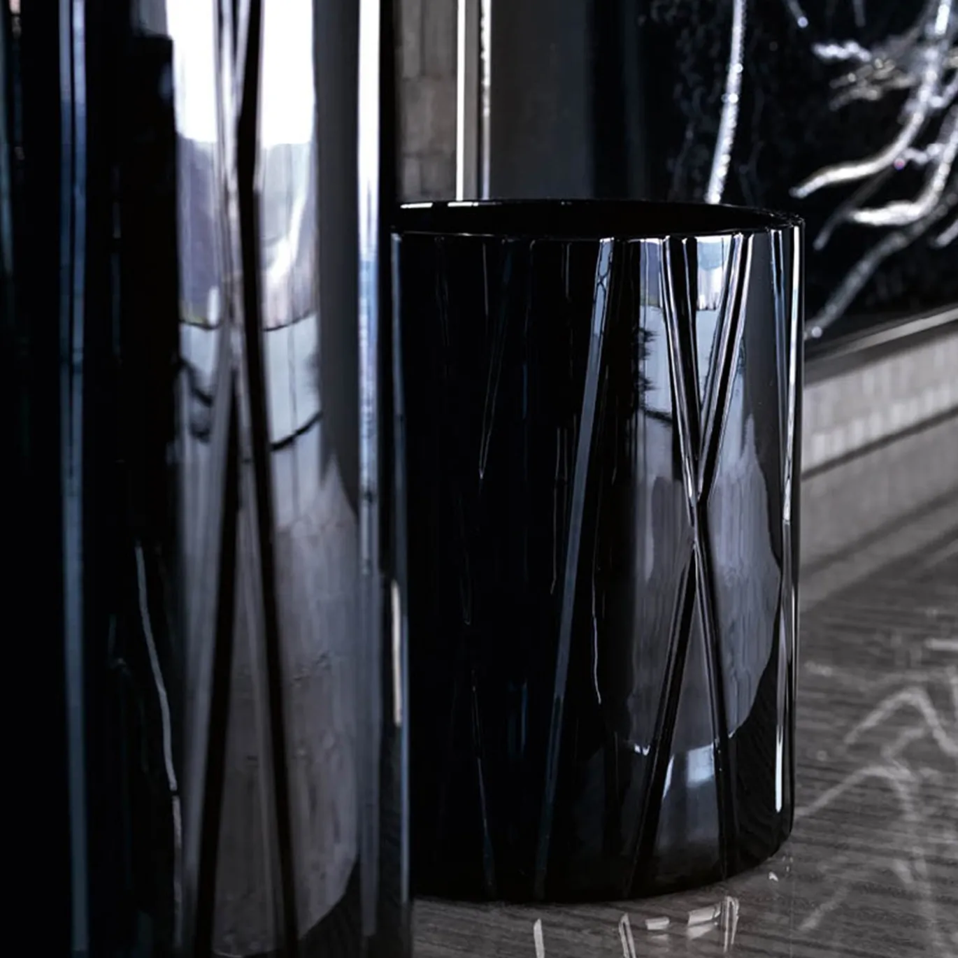 Manhattan Vaso di vetro nero grande