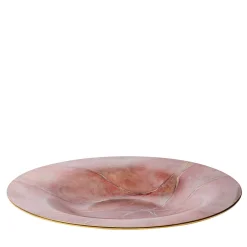 Marmo Piatto grande rosa con oro