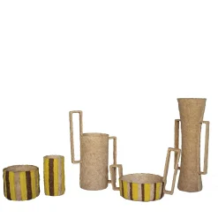 Materiale del progetto 02 Vaso decorativo in carta marrone e gialla