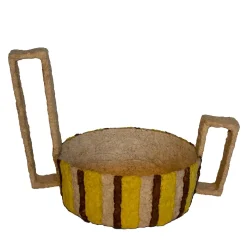 Materiale del progetto 02 Vaso decorativo in carta marrone e gialla