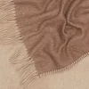 Melrose Coperta piccola con frange marrone chiaro