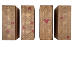 MESCOLANZA Set di 4 armadietti da parete in legno con intarsi