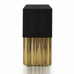 Mirage Vintage con scultura in ottone fatta a mano Credenza nera