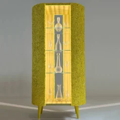 Mobile Aperto Iconic in Legno Giallo e Vetro