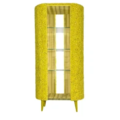 Mobile Aperto Iconic in Legno Giallo e Vetro