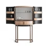 Mobile bar curvo in noce chiaro