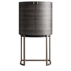 Mobile bar curvo in noce scuro