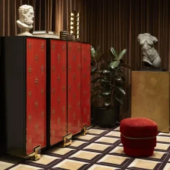 Mobile bar in legno rosso Bolivar