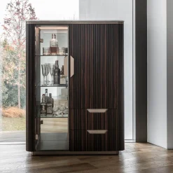 Mobile Bar Luxor in Legno con Vetrinetta