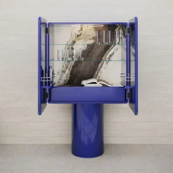 Mobile bar Regis a 2 porte blu oltremare