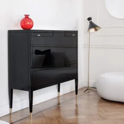Mobile Bar Tanguy in Laccato Nero Lucido