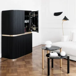 Mobile Bar Tiffany in laccato nero opaco