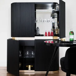 Mobile Bar Tiffany in laccato nero opaco