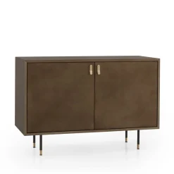 Mobile Bar Universe in Bronzo a 2 Ante con Dettagli in Ottone