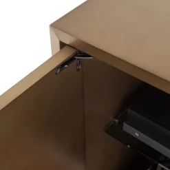 Mobile Bar Universe in Bronzo a 2 Ante con Dettagli in Ottone