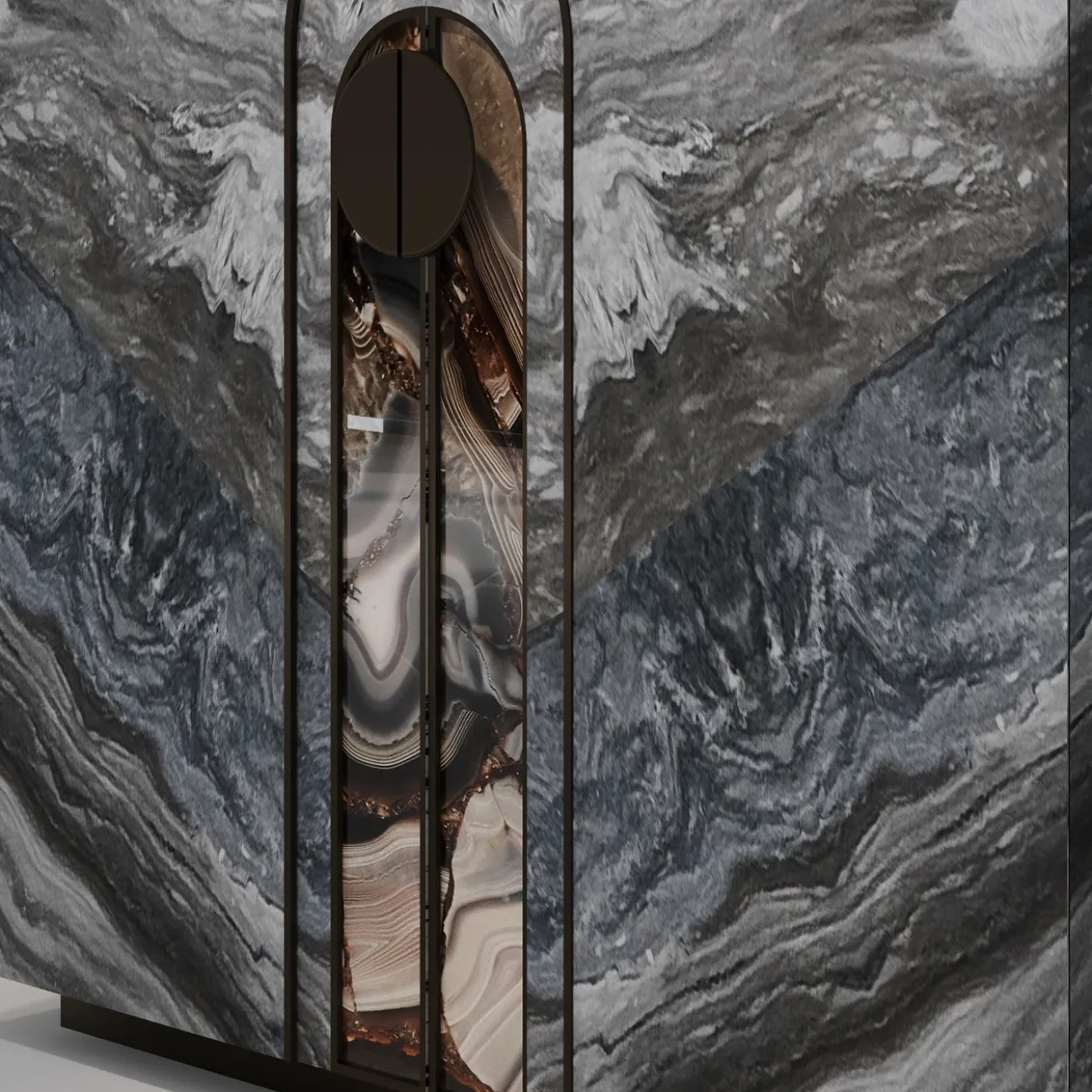 Mobile Consolle Aurelia in Marmo Palissandro Blu di Sheree Stuart Design