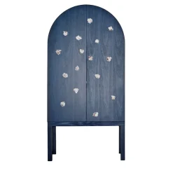 Mobile contenitore Blossom Blue con doppie ante e inserti in ceramica