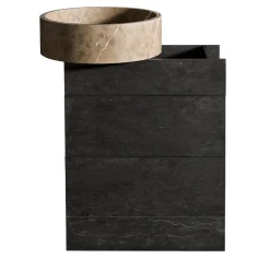 Mobile da bagno 60 in legno e lavabo in marmo Passage