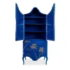 Mobile Pesaro Secretary blu elettrico con motivo a palme