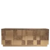 Mobile Zahara Alto Con Decoro Patchwork in Acciaio Marrone