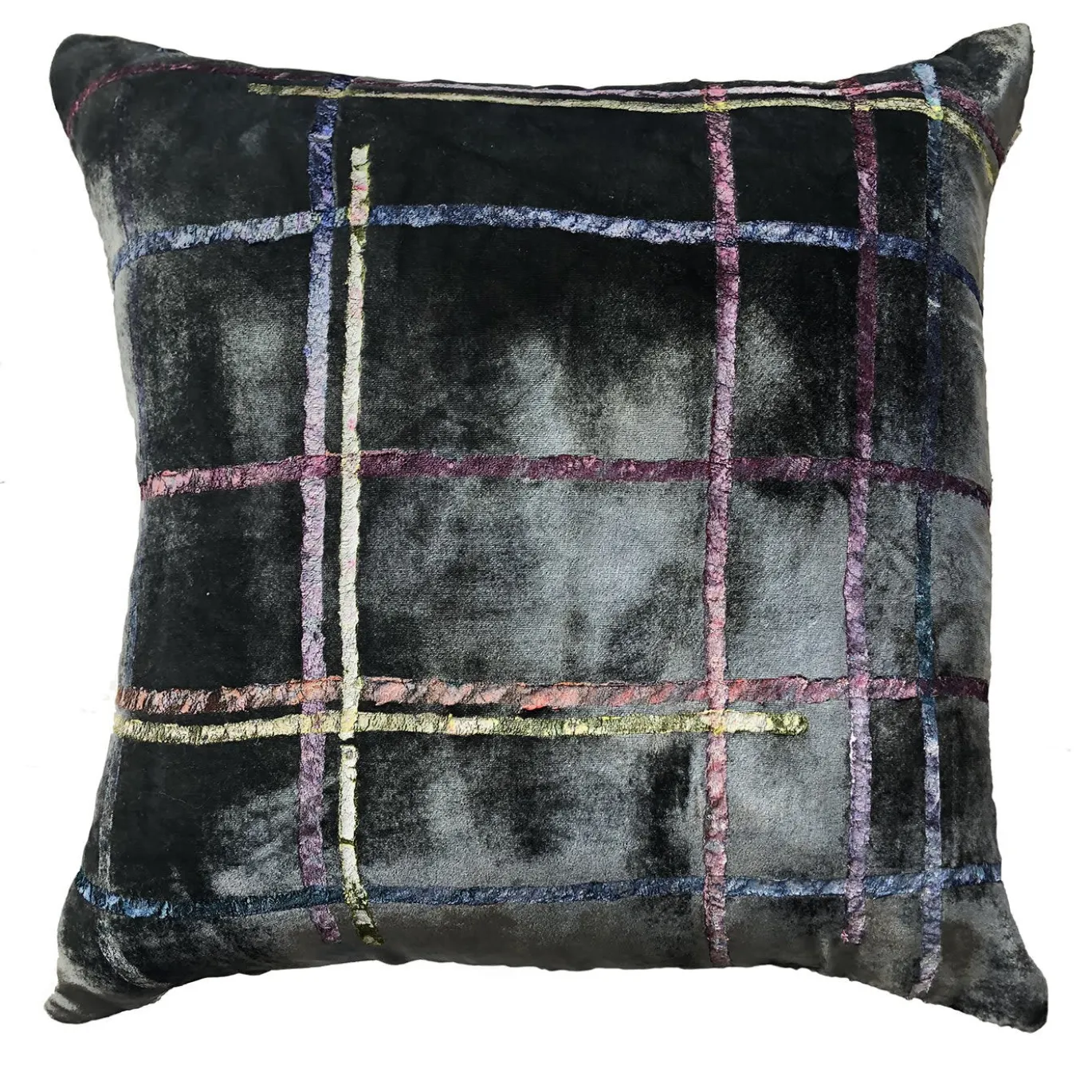 Mondrian 1 Cuscino in velluto nero